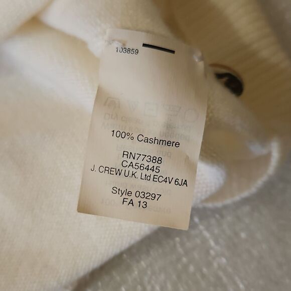 J Crew Tan and Cream Colorblock Cashmere Sweater Size Medium - Picture 13 of 14